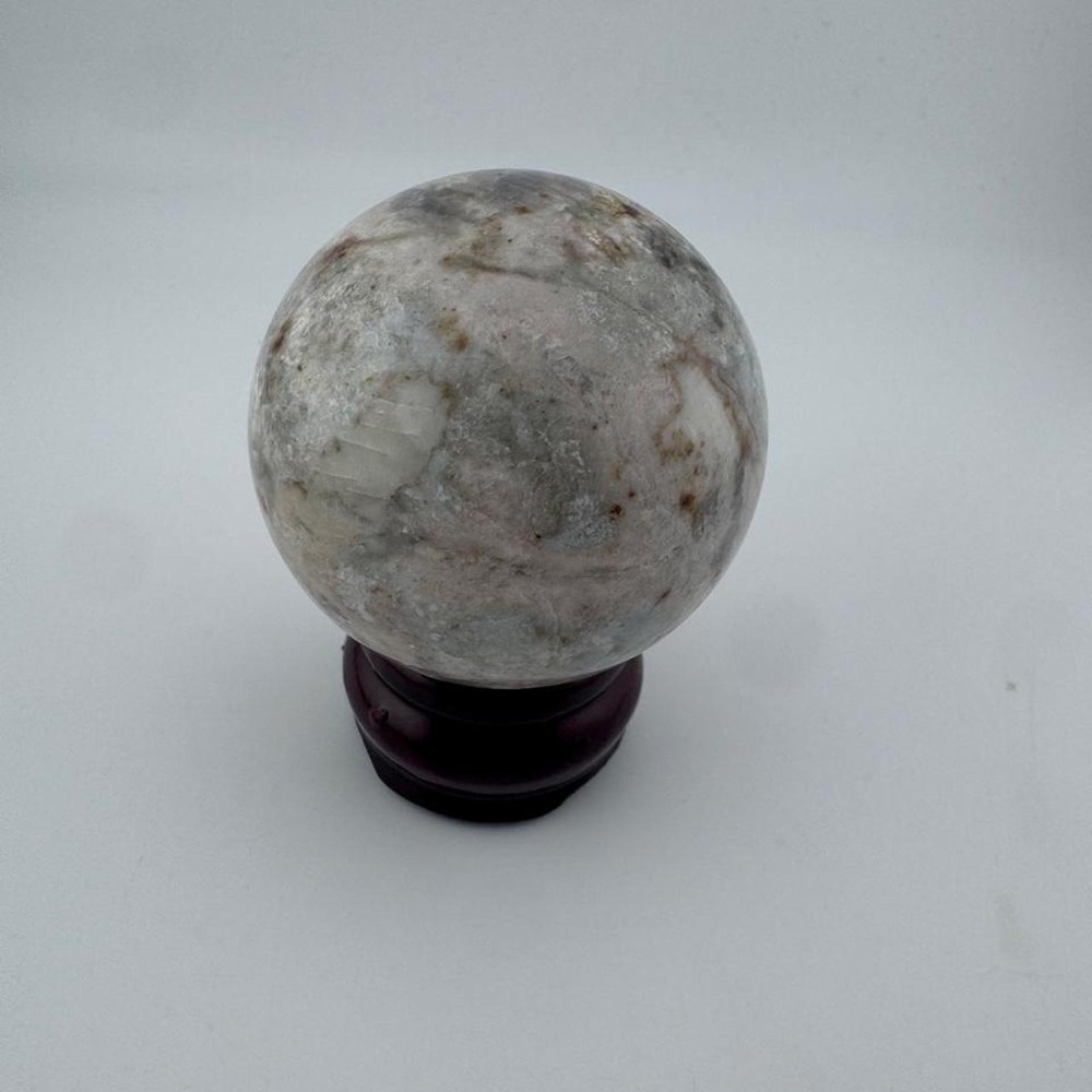 Moonstone with sunstone inclusions sphere
